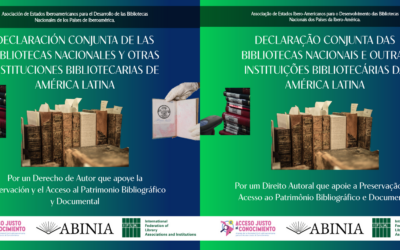 ADHESIONES a la Declaración conjunta de las Bibliotecas Nacionales y otras instituciones bibliotecarias de América Latina: por un derecho de autor que apoye la preservación y el acceso al patrimonio